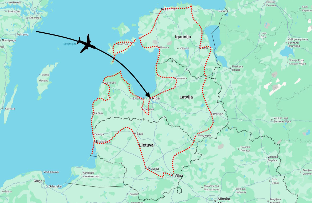 Route around Baltic countries